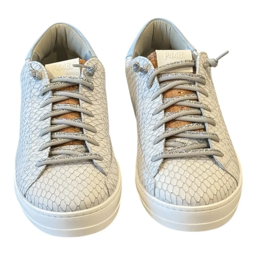 P448 John Margot Embossed Leather Sneakers Sky Size 41 / 11 NEW